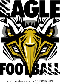 eagle football team design with mascot face for school, college or league