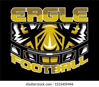 eagle football team design with mascot wearing facemask for school, college or league