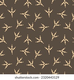 Eagle footprints seamless pattern vector illustration. Eagle Silhouette with trails.
