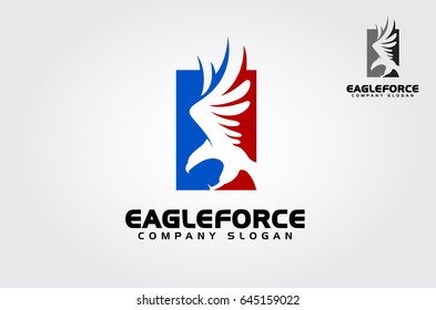 Eagle Force Vector Vector Logo Illustration.  American Eagle force logo templates, an excellent logo template.