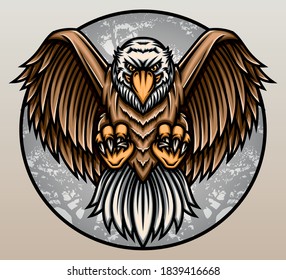 Eagle in the forest. Premium vector