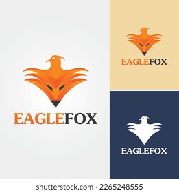 Vector de diseño con logotipo de Eagle Fox