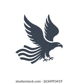 Icono de la libertad del águila aislado en el fondo blanco