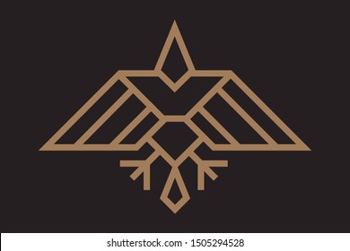 Eagle geometric design, eagle's wings vector logo