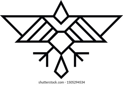 Eagle geometric design, eagle's wings vector logo