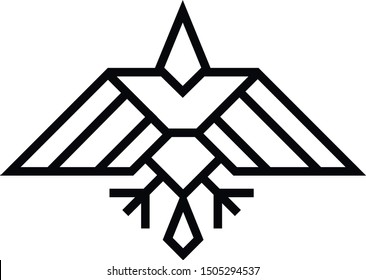 Eagle geometric design, eagle's wings vector logo