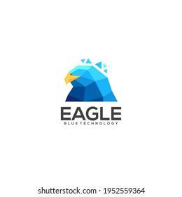 Eagle Geometric Triangle Logo Colorful Abstract Designs Vector 