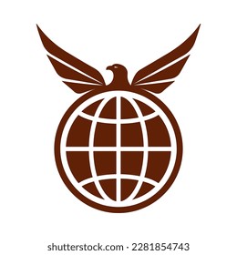 tipo de logotipo de globo de águila en vector circular