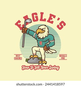 Eagle Golf Logo Vintage and Retro Mascot