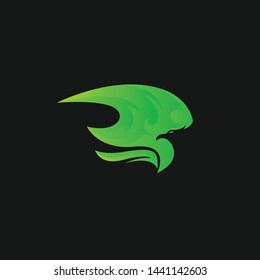 Eagle Gradation Logo Template. Abstract Animal Logo Concept in Gradation Color on Isolated Black Background