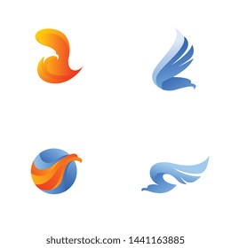 Eagle Gradation Logo Template. Abstract Animal Logo Concept in Gradation Color on Isolated White Background