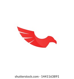 Eagle Gradation Logo Template. Abstract Animal Logo Concept in Gradation Color on Isolated White Background