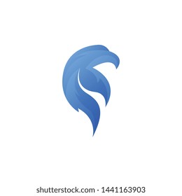 Eagle Gradation Logo Template. Abstract Animal Logo Concept in Gradation Color on Isolated White Background