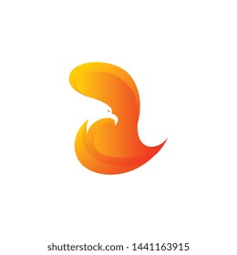 Eagle Gradation Logo Template. Abstract Animal Logo Concept in Gradation Color on Isolated White Background