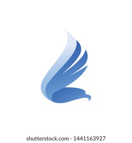 Eagle Gradation Logo Template. Abstract Animal Logo Concept in Gradation Color on Isolated White Background