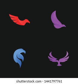 Eagle Gradation Logo Template. Abstract Animal Logo Concept in Gradation Color