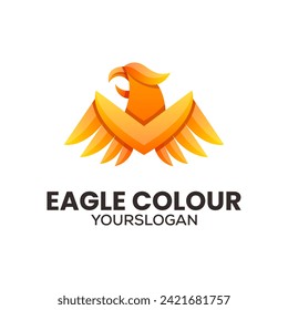 diseño del logotipo del icono del gradiente del águila 