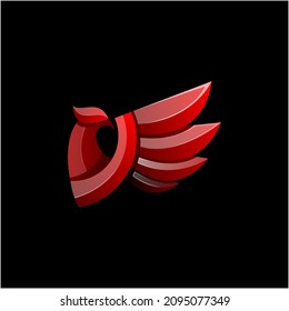 ilustración de diseño del logotipo de gradiente de águila