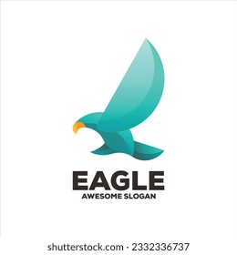 eagle gradient mascot illustration logo design