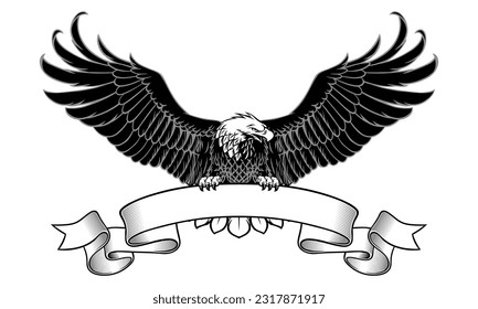 Eagle Grip a Blank Ribbon for Text