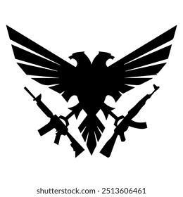 Adler mit Kanonen Logo Design Vektordatei
