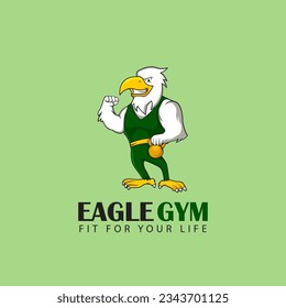 Eagle gym mascot logo vector