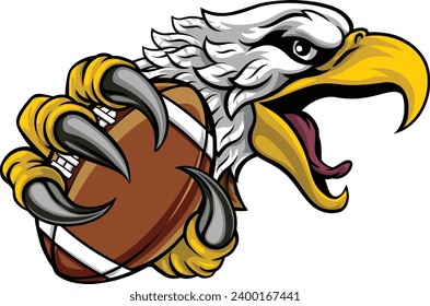 An eagle or hawk American football ball cartoon sports team mascot