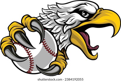 An eagle or hawk baseball ball cartoon sports team mascot