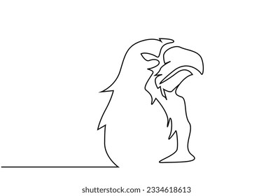 eagle hawk bird animal aggressive profile line art