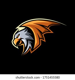 ilustración de juegos con el logotipo de la mascota de ave eagle hawk