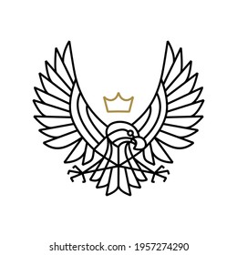 eagle hawk bird of prey motorcycle club logo vector icon illustration