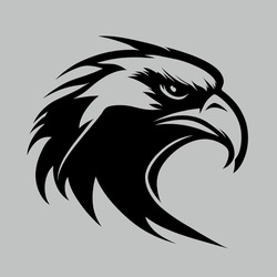 Eagle Hawk Black And White Logo Vector Sport Team Branding
