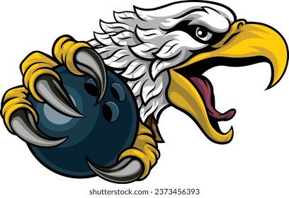 Una mascota del equipo deportivo de boliche de águila o halcón