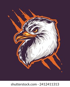 An eagle or hawk cartoon sports team mascot