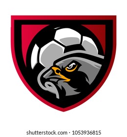 Soccer Eagle Badge Logo Design Template Stock Vector (Royalty Free ...