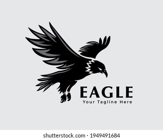 Adler Falken Falken Fliege Illustration Logo Symbol Design Inspiration