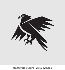 eagle hawk falcon bird fly illustration logo symbol inspiration