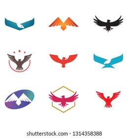 Eagle Hawk Falcon Bird Simple Abstract Logo Collection