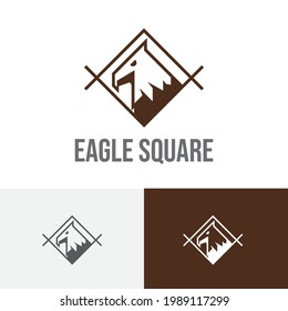 Adler Hawk Falcon Bird auf Square Animal Vintage Logo