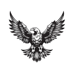 Eagle, Hawk, Falcon Emblem With Spread Wings, Heraldic Symbol, Bird, Predator, Wild Animal, Design,