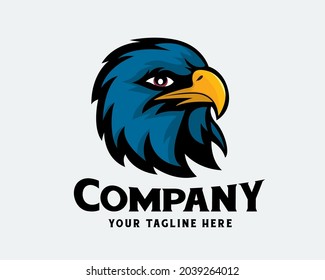 eagle hawk falcon head bird mascot logo template illustration inspiration