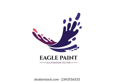 Eagle Hawk Halcón Halcón Láquido Splash Agua Pintar Icono Ilustración Símbolo de diseño Vector