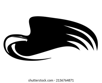Eagle, hawk, falcon wing, bird, predator, wild animal, vector, illustration in black and white color, isolated on white background