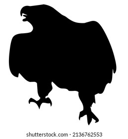 Halcón águila, halcón con alas, pájaro, depredador, animal salvaje, vida silvestre, vector, ilustración en color negro, aislado en fondo blanco