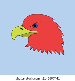Eagle or Hawk Head Icon color art.