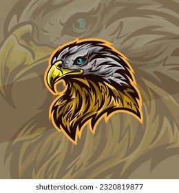  Bald Eagle or Hawk Head Mascot Graphic Gaming Logo Elegant Element for Brand Eagle Abstract Symbols