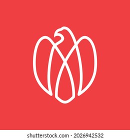 Eagle or Hawk line art logo vector. Dubai logo.