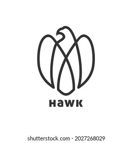 Eagle or Hawk line art logo vector. Dubai Logo.