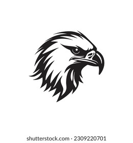 Plantilla vectorial de silueta de logotipo de águila o halcón