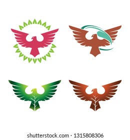 Eagle Hawk Nature Leaf Ecology Logo Symbol